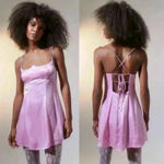 For Love & Lemons NWT‎  Elora Satin Strappy-Back Mini Pink Dress Size XS Photo 9