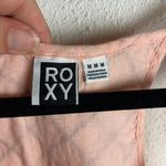 Roxy  Size Medium Tie Tank Top Light Pink Black Embroidered Flowy Cotton Beach Photo 1