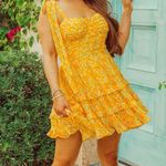BuddyLove NWT size M Buddy Love Betty tie shoulder mini dress - yellow - florals Photo 5