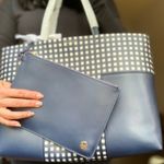 Tory Burch Authentic  T-Block leather Tote/lg zip wristlet Photo 6