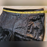 Juicy Couture  Women XL Velour Shiny Flare Black Silver Pull On Wide-Leg Pants Photo 3