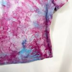 L.L.Bean  Small Top Handmade Tie Dye T-Shirt Short Sleeve Pink Blue Festival 298 Photo 7