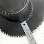 None Black Leather Hat Silver Laced Edge Outback Southwestern Photo 4