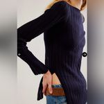 Free People  Jasmine Sweater - Navy  Size M Photo 3