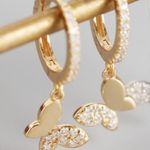 ⭐️new/ Huggies With CZ Butterfly 🦋 Charms Photo 0