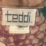 Vintage Teddi Floral Printed Jacket Coat 1990s Large Brown Photo 1