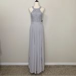 Lulus Lulu’s Picture Perfect Light Grey Lace Maxi Dress Photo 2