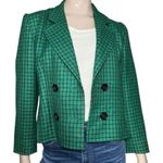 Guy Laroche Paris Vintage Womens Size S Green Black Plaid Double Breasted Jacket Photo 2