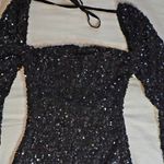 Beginning Boutique  Black Sequin Long Sleeve Dress Photo 4