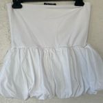White Ruched Bubble Mini Blouse for Cocktail Size M Photo 4