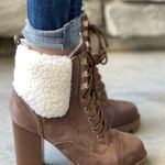 Top Moda Sherpa Lug Sole Tan Ankle Bootie Photo 0