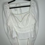 Free People Chloe Smocked Tie Neck Cotton Top Photo 3