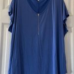 Green Envelope Blue Top Zip Up Tunic Basic Loose Fit Size XL Photo 0
