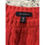 Lands End Cherry red‎ cable knit sweater Size 14 Chunky Cozy Granny core Red Photo 2