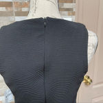 Superfoxx  bodycon black mini dress front asymmetric zipper Stretchy Sz S Photo 4