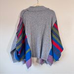 We The Free Free People Grey Waffle Knit Oversized Sweater Womens S Boho Rainbow Tunic Susie Photo 4