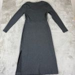 CAbi  Ribbed Knit Midi Dress Long Sleeve Casual Everyday Gray Size‎ S Photo 4
