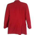 Linda Allard For Ellen Tracy Women’s Wool Long Blazer Petite Size 6 Red Fitted Photo 1