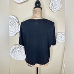 PINK - Victoria's Secret NTM: Victoria’s Secret PINK Black Crop Top w/ Red & Purple Rhinestone Rose Sz M Photo 10