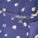 Madewell 💜 Navy Blue Floral Blouse with Keyhole Back Photo 3