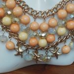 Gold Orange Beads w/ Starfish Bib Necklace Set Photo 4