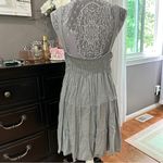 Boutique Boho Tiered Mini Dress with 3D Rosette Trim | Made in Italy | Size 10 Photo 7