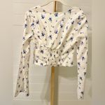 Wild Fable Women's Floral Milkmaid Top Cream Blue - Small Photo 2