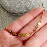 Gold Tone Mini Disc Satellite Beaded Dainty Necklace Photo 2