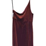 After Six NWT  One Shoulder Spaghetti Strap Velvet Maxi Gown Dress 24 Auburn Moon Photo 6