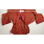 Marc by Marc Jacobs Zip Front Waffle Hoodie Top XS Cinnamon Short Sleeve Photo 4