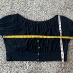 EXPRESS  Short Sleeve Cropped Cardigan Lightweight All Seasons Button Down Black Photo 3