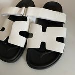 White Slide Velcro Top Sandals Size 8 Photo 2
