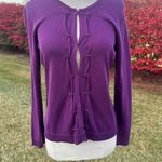 Coldwater Creek  Silk Blend Purple Cardigan Sweater Sz S Photo 0