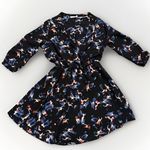 Lush Clothing Dark Floral Fairy Wrap Dress Sz S Black Short Feminine Church Grunge Y2K Office Photo 1