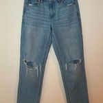 American Eagle AE 90s Straight Leg Light Wash Distressed Denim Jeans Size 4 Photo 0