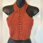 American Eagle  Rust Halter Crochet Top Size Small Photo 1