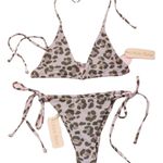 Chloe Rose Dream On Side Tie Bottom in Purple Leopard NWT Photo 0