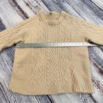 Vintage Wool Fisherman Cable Knit Beige Sweater Size M Photo 4