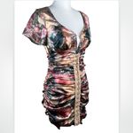 Pretty Little Thing NWT Multi Satin Renaissance V Bar Bodycon Dress Size 4 Photo 1