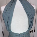 Dessy Collection Halter Chiffon Maxi Gown Icelandic Blue Formal Dress 8 Photo 3