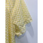 Vintage Elegant Yellow Gingham Nightgown House Robe Puff Sleeve Med Photo 6
