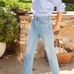 Frank & Eileen  Monaghan Cropped Raw Hem 90s Light Blue Jeans Photo 0