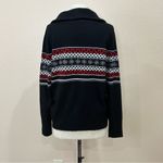 Josephine Chaus  Fair Isle Full Zip Black Sweater Large Photo 7