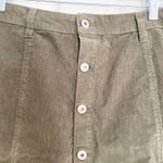 RE Generation Corduroy Mini Skirt Olive Green Button Front A Photo 1