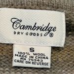 Cambridge Dry Goods Earthy Colors Striped Sweater 100% Wool full zip size Small Green Photo 4