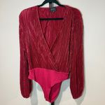 Bardot  Priscilla Bodysuit Deep Red Burgundy Size 8/Medium Christmas Holidays Photo 2