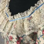 Vintage Call It Fancy Beige Floral Crew Neck size size 14 Blue Photo 1