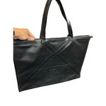 Lancome Paris Black Faux Leather Large Tote Bag With Zipper Closure Black Photo 9