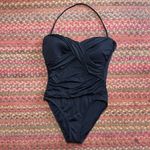 La Blanca BLACK RUCHED ONE PIECE MODEST BIKINI HALTER STRAPLESS Photo 0