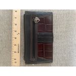 Brighton ‎ Brown Croc Embossed Leather Wallet Organizer Floral Accent Photo 7